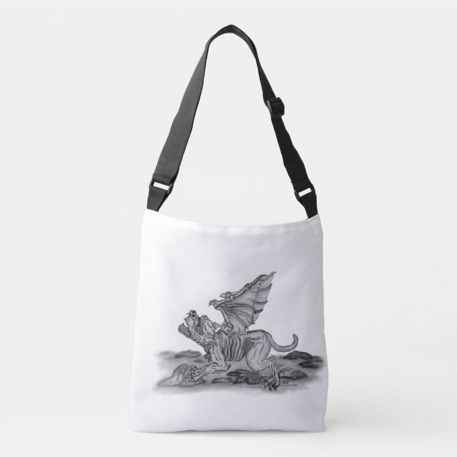 Sac Ajustable Golem Gargoyle, Design noir et blanc (Devant)