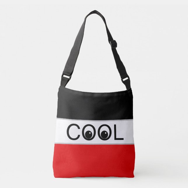 Sac Ajustable Good Vibes cool sur noir rouge & blanc (Devant)