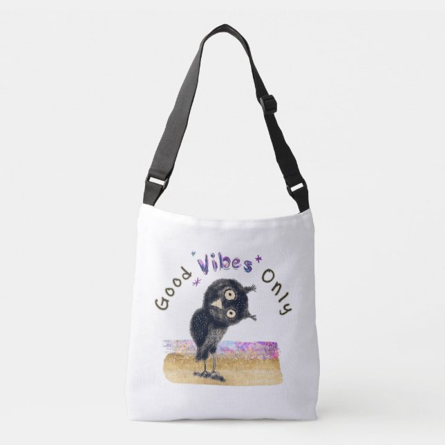 Sac Ajustable Good Vibes seulement avec Chouette curieuse (Devant)