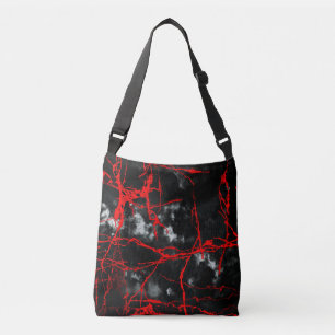 Sac Ajustable Goth nocturne d'horreur - Noir et Blanc, Rouge