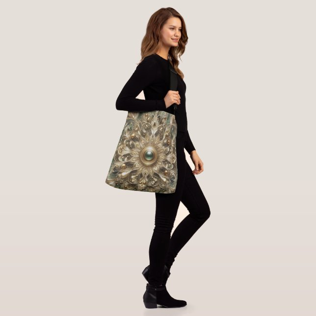 Sac Ajustable graines verdure métallique tourbillons or (Sur le modèle)
