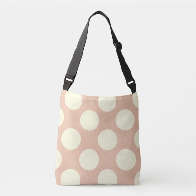 Sac Ajustable Grand design pois blanc sur rose (Devant)