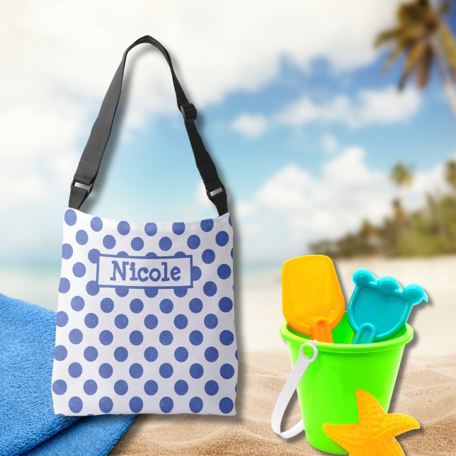 Sac Ajustable Grand point bleu Polka moderne (Créateur téléchargé)