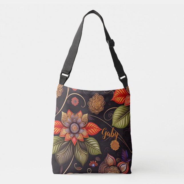 Sac Ajustable grandes fleurs avec motifs nobles (Devant)
