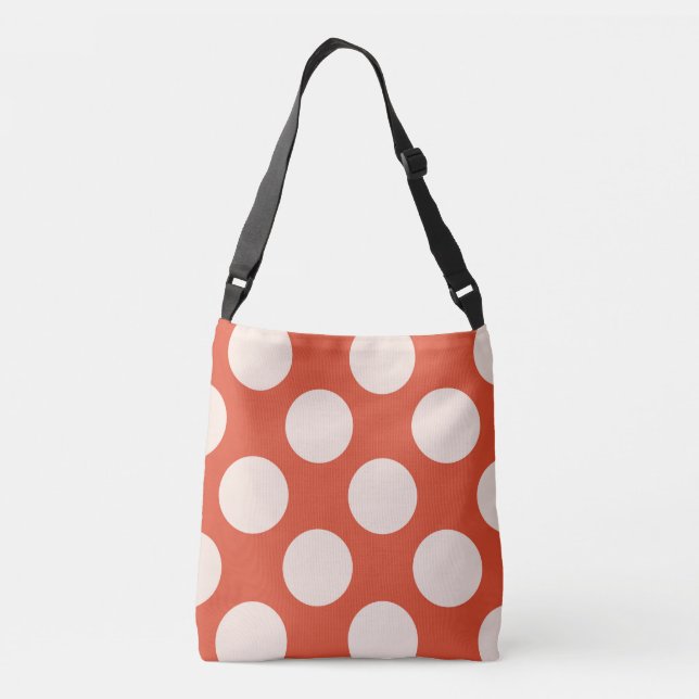 Sac Ajustable Grands cercles pois roses design sur rouge (Dos)