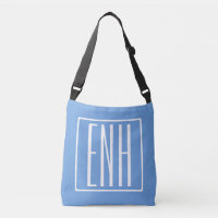 Gras moderne 3 initiales Monogramme | Bleu doux