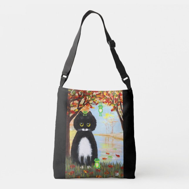 Sac Ajustable Grenouilles chat noir d'automne (Dos)