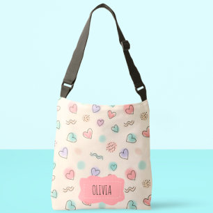 Sac Ajustable Gribouillages ludiques de cœurs, de points et de l