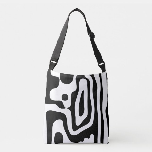 Sac Ajustable Grip Vise : Noir et Blanc Abstrait (Devant)