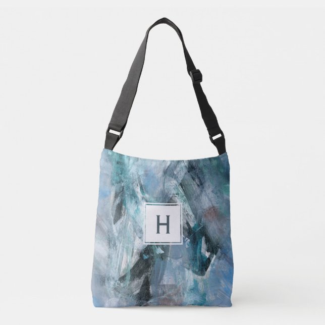 Sac Ajustable Gris bleu Abstrait Pinceau peinture (Devant)