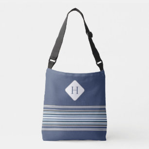 Sac Ajustable Gris et pourpre avec les rayures initiales