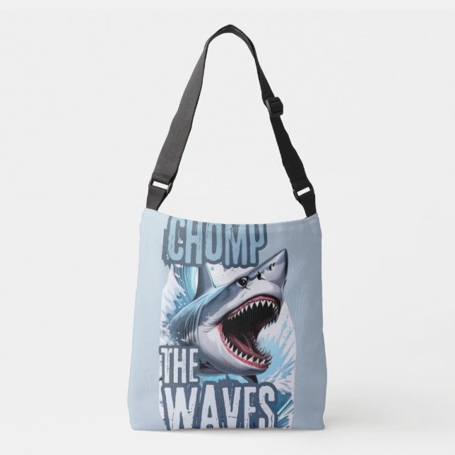 Sac Ajustable Gris et requin blanc Graphique Graffiti inspirés P (Devant)