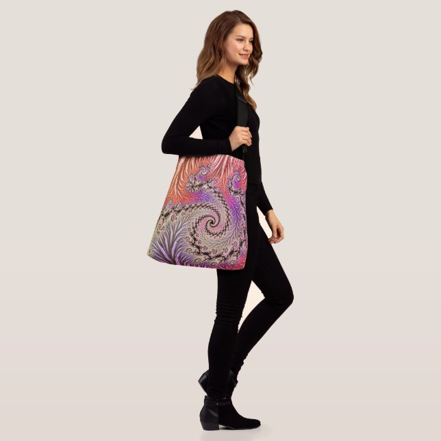 Sac Ajustable Groovy Abstrait Digital Funky Boho Spirale Fractal (Sur le modèle)