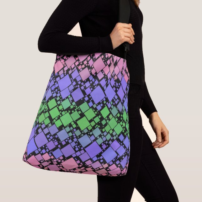 Sac Ajustable Groovy Boho Rétro Mod Géométrique Fierté Trigender (De près)