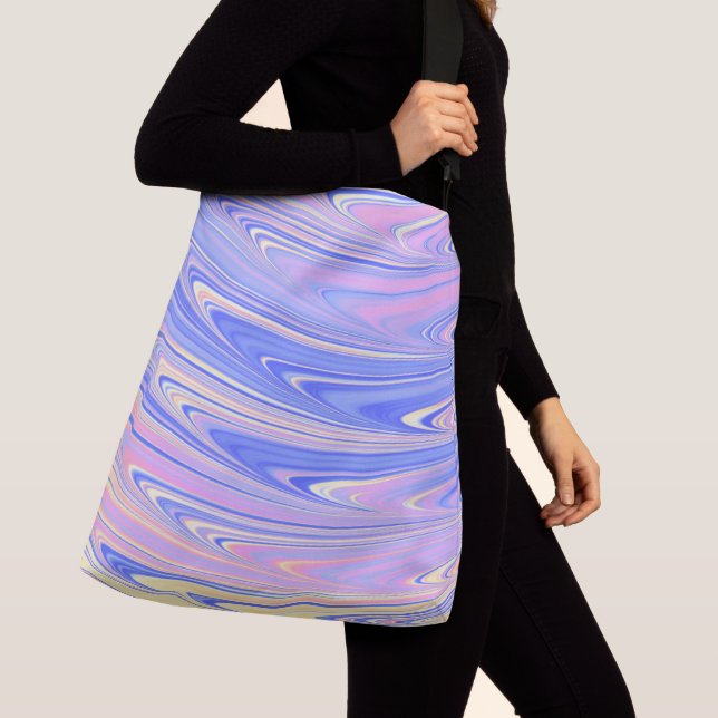 Sac Ajustable Groovy Éclectique Quirky Ondulé Pastel Abstrait (De près)
