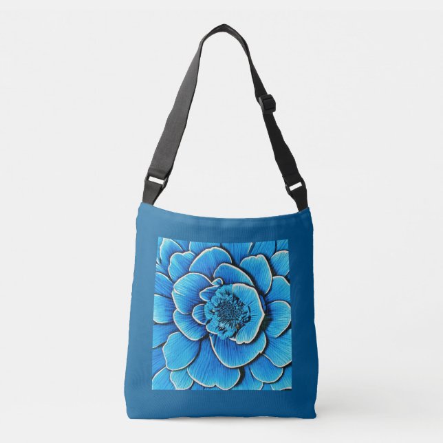 Sac Ajustable Grosse floraison de Camellia Bleue (Devant)