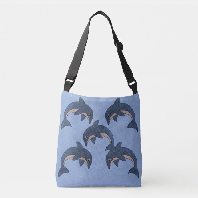 Sac Ajustable Groupe de cinq Sparkle Sparkle Look Blue Dolphins (Devant)