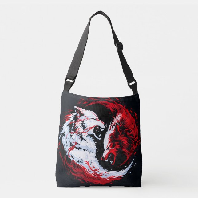 Sac Ajustable Guerrier Loup Cosmique Rouge Blanc (Devant)