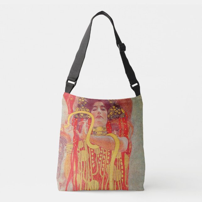 Sac Ajustable Gustav Klimt Red Woman Gold Snake Peinture (Devant)