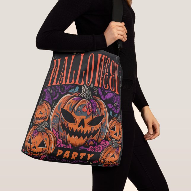 Sac Ajustable Halloween, Fleur de Coven de citrouille, Gothique (De près)