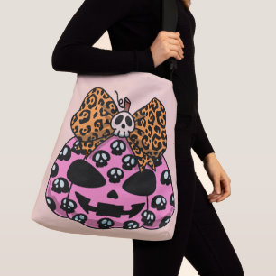 Sac Ajustable Halloween, motif crâne, visage citrouille
