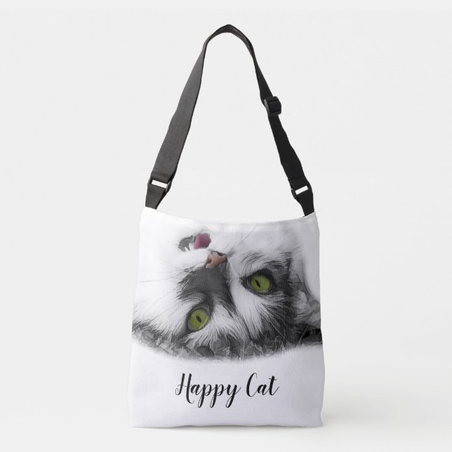 Sac Ajustable Happy Cat élégant personnalisable (Devant)