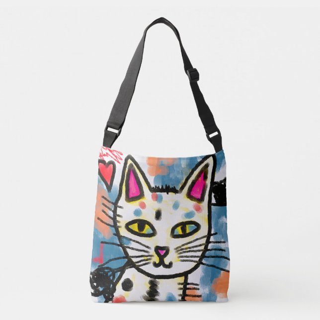 Sac Ajustable Happy Chat Abstrait peinture numérique (Devant)