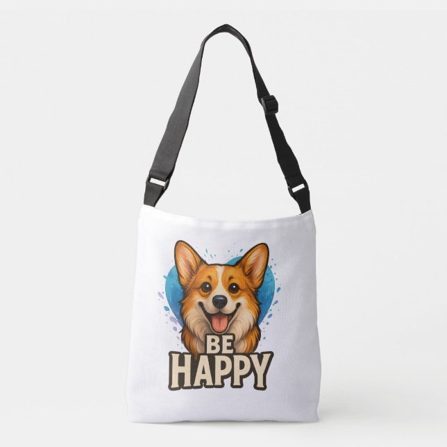 Sac Ajustable  Happy Corgi Cute Dog Lover Design for Positive (Devant)