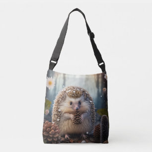 Sac Ajustable hérisson épineux mignon dans la forêt avec cônes