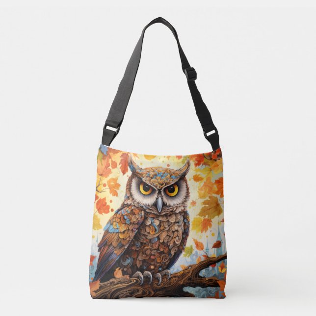 Sac Ajustable Hibou animal coloré Enchanter Abstrait (Devant)