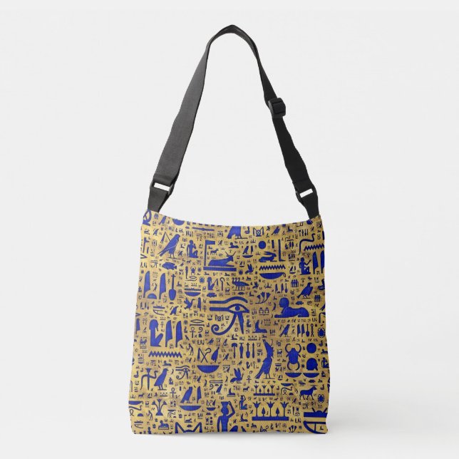 Sac Ajustable Hiéroglyphe égyptien Lapis Lazuli et Gold (Devant)