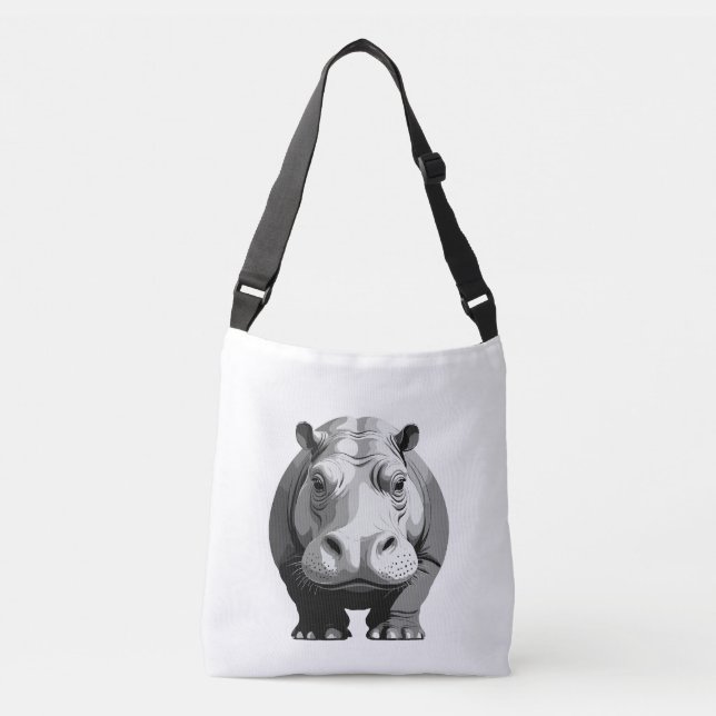 Sac Ajustable Hippopotamus Vector Graphisme Art Portrait Animal (Devant)