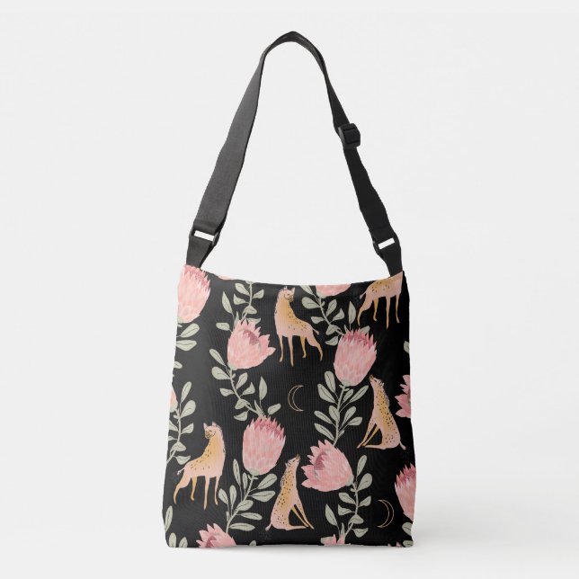 Sac Ajustable Hyena & Protea : Motif Vintage foncé (Devant)