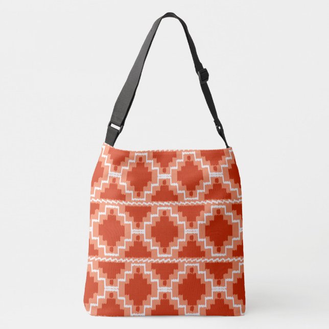 Sac Ajustable Ikat Aztec Tribal - Rouille, Orange et blanc (Dos)