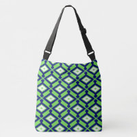 Ikat Pattern - Green, Indigo Blue and White