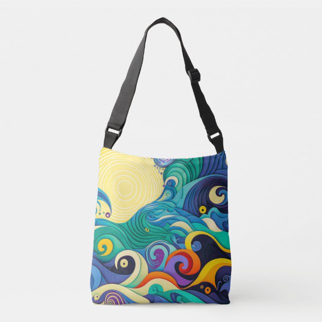 Sac Ajustable Illustration Abstraite de la ligne Sun Waves (Devant)