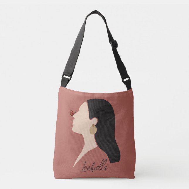 Sac Ajustable Illustration Boho Abstrait Art Femme, Tonage Terre (Devant)