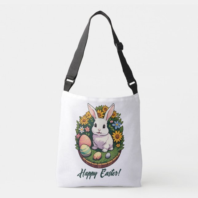 Sac Ajustable Illustration classique du lapin de Pâques. Joyeuse (Devant)