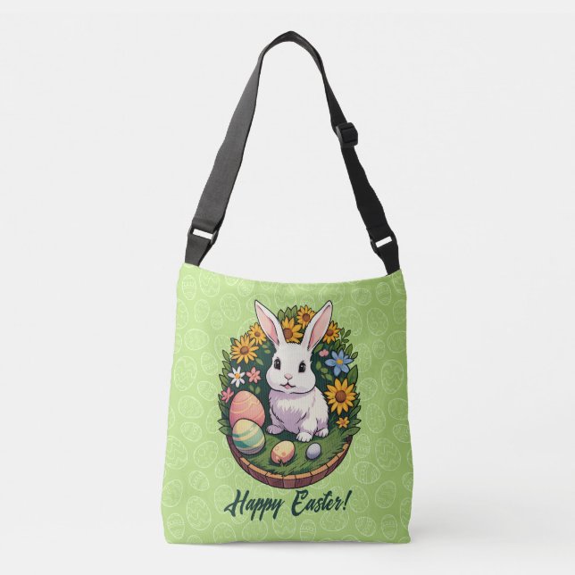 Sac Ajustable Illustration classique du lapin de Pâques. Joyeux  (Devant)