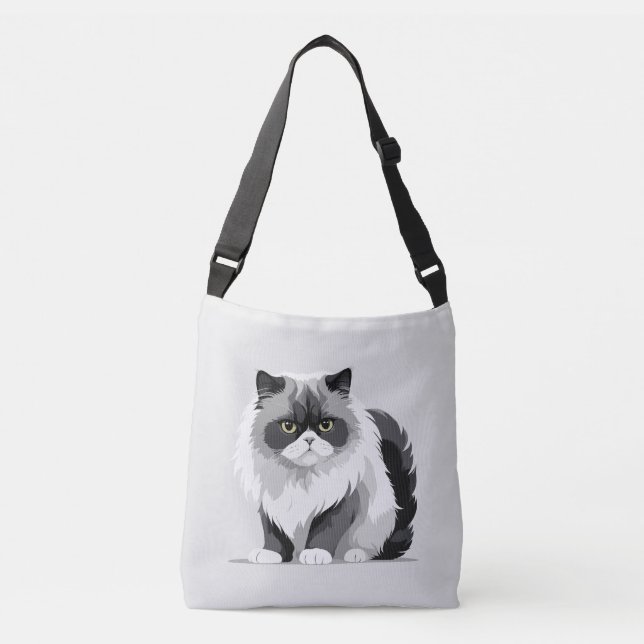 Sac Ajustable Illustration d'art vectoriel de chat avec noir et  (Devant)
