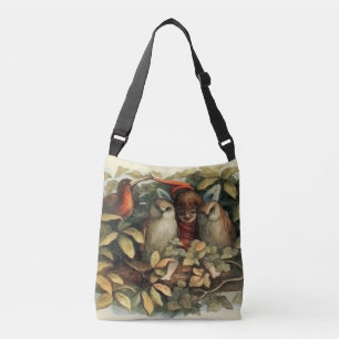 Sac Ajustable Illustration de la nature des hiboux et des fées d