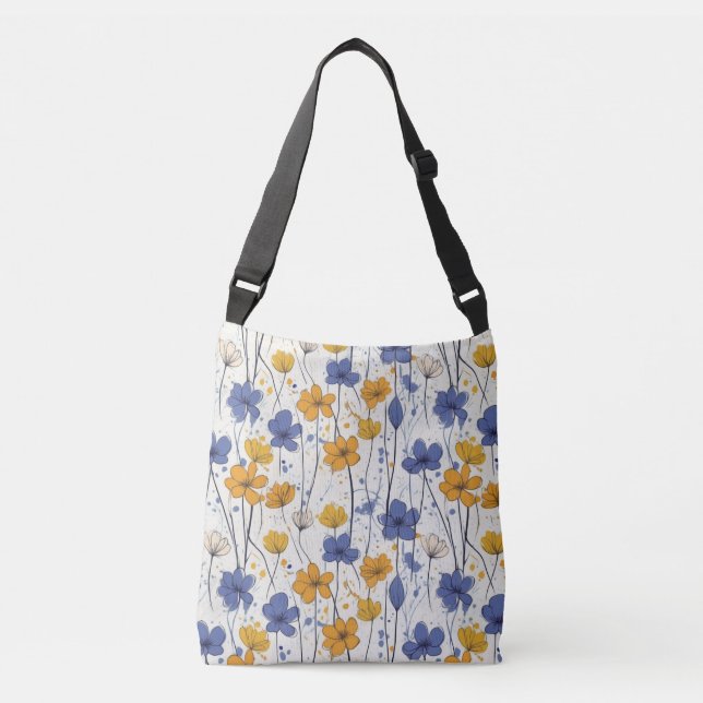 Sac Ajustable Illustration florale, fleurs sauvages abstraits, m (Devant)