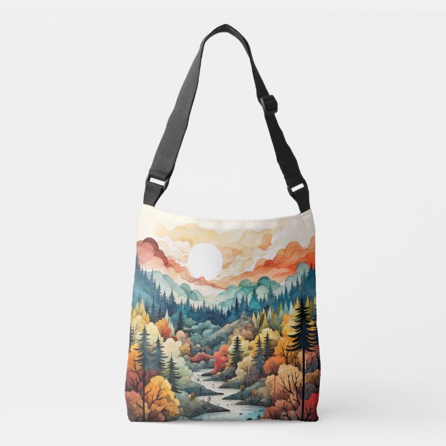 Sac Ajustable Illustration Pittoresque du paysage Abstrait (Devant)