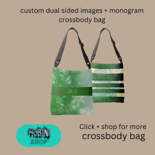 Sac Ajustable images recto-verso personnalisées + monogramme (custom dual sided images + monogram crossbody bag)