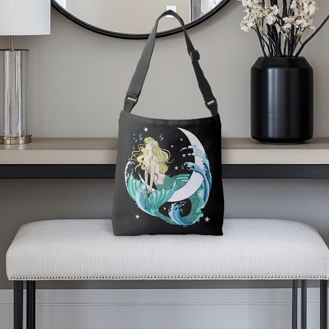 Sac Ajustable Imaginaire Art déco de la lune de sirène de Blonde (Créateur téléchargé)
