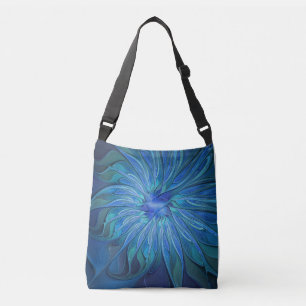 Sac Ajustable Imaginaire Fleur Bleue Motif, Art Fractal Abstrait