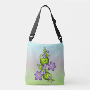 Sac Ajustable Imaginaire Floral Fleurs Lilac Formes vertes Fract