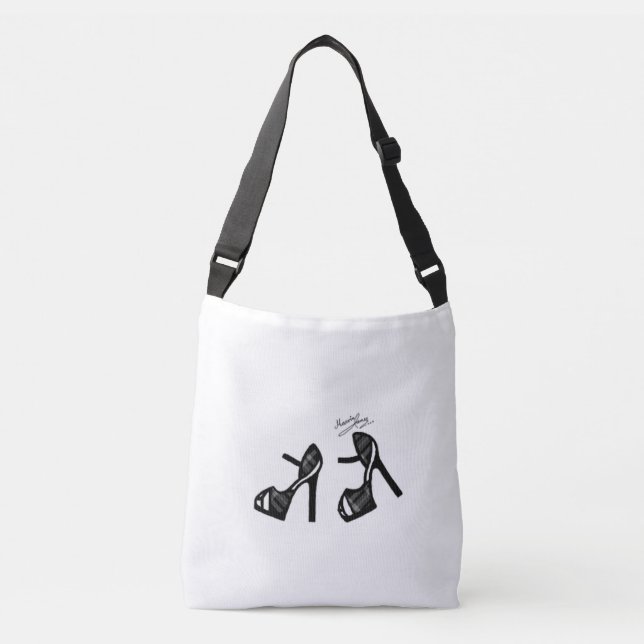 Sac Ajustable Impression de chaussures élégante - Plaque noire (Devant)