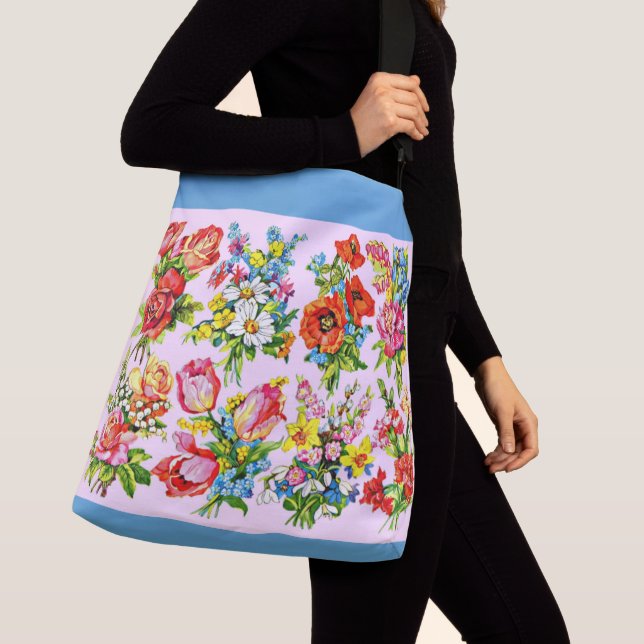 Sac Ajustable impression de collection de fleurs florales épique (De près)