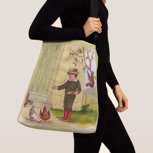 Sac Ajustable impression de l'alimentation de poulets vers 1900 (De près)